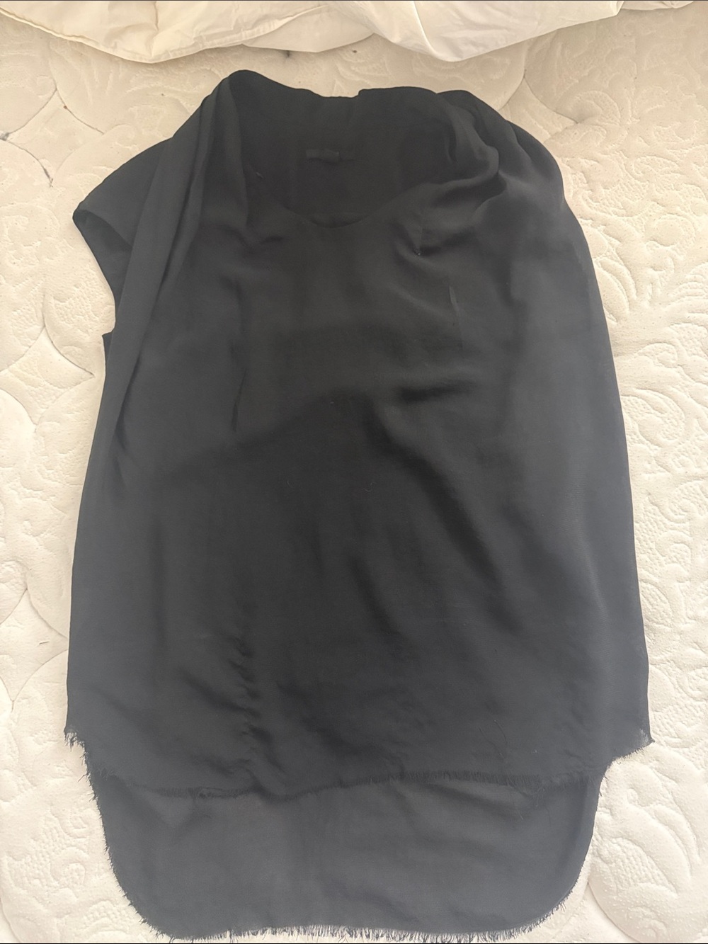 COS Black Sleeveless Tunic with Raw-Edge Hem Size S